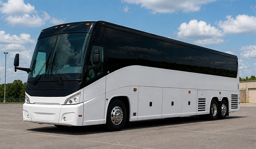 56-passenger charter bus available in Roanoke, VA